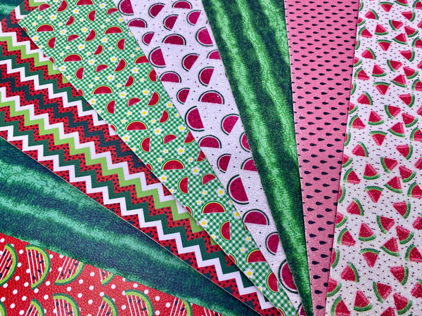 Watermelon Faux Leather & Glitter Sheet Bundle