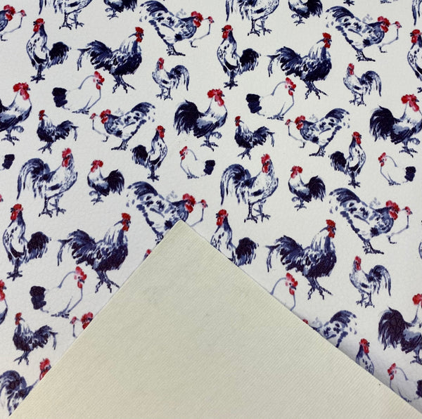 "Chickens" Textured Faux Leather Sheet