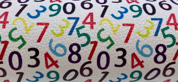 "Colorful Numbers" Textured Faux Leather Sheet