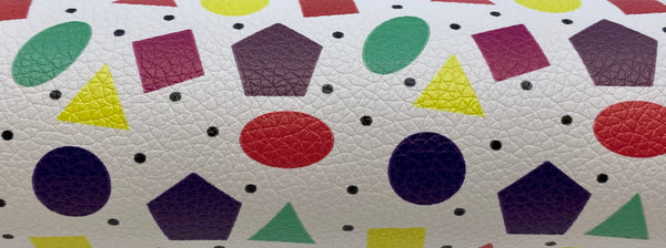 "Colorful Shapes" Textured Faux Leather Sheet