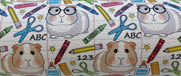 "Guinea Pig School" Textured Faux Leather Sheet