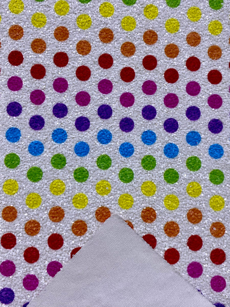 "Rainbow Polka Dots" Premium Glitter Sheet