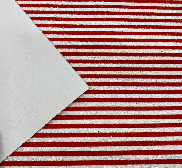 "Red & White Stripes" Premium Glitter Sheet