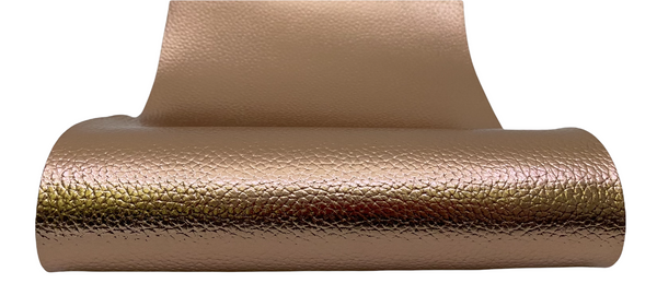 "Metallic Rose Gold" Textured Faux Leather Sheet