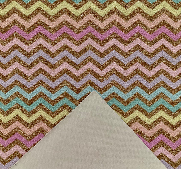 "Pastels & Gold Chevron" Premium Glitter Sheet