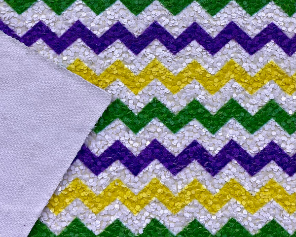 "Purple, Green, Yellow & White Chevron" Premium Glitter Sheet