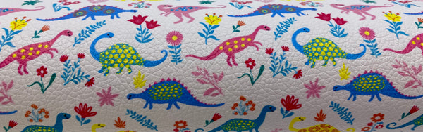 "Designer Dinosaurs" Textured Faux Leather Sheet