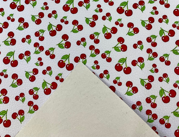 "Wild Cherries" Textured Faux Leather Sheet