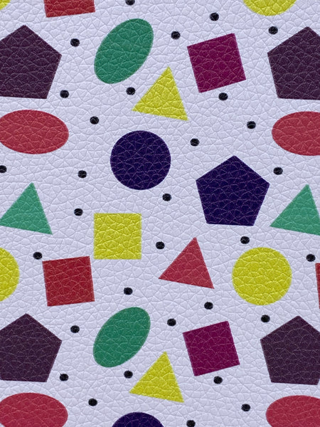 "Colorful Shapes" Textured Faux Leather Sheet