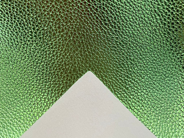 "Metallic Green" Textured Faux Leather Sheet