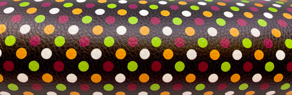 "Halloween Polka Dots" Textured Faux Leather Sheet