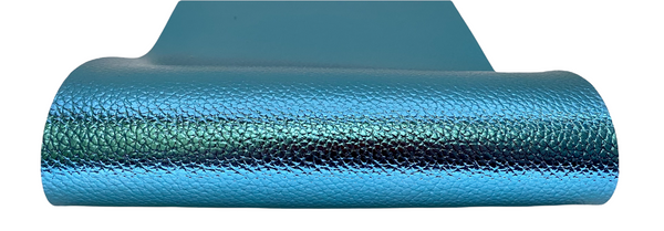 "Metallic Blue" Textured Faux Leather Sheet