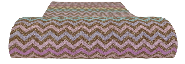 "Pastels & Gold Chevron" Premium Glitter Sheet