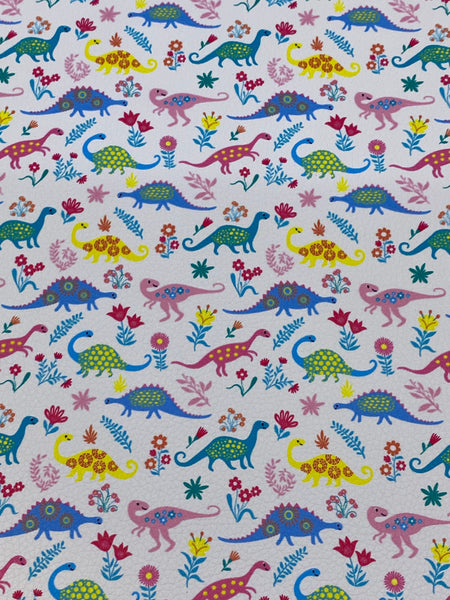 "Designer Dinosaurs" Textured Faux Leather Sheet