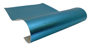 "Metallic Blue" Textured Faux Leather Sheet