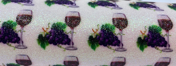 "Wine Glass & Grapes" Fine Glitter Sheet