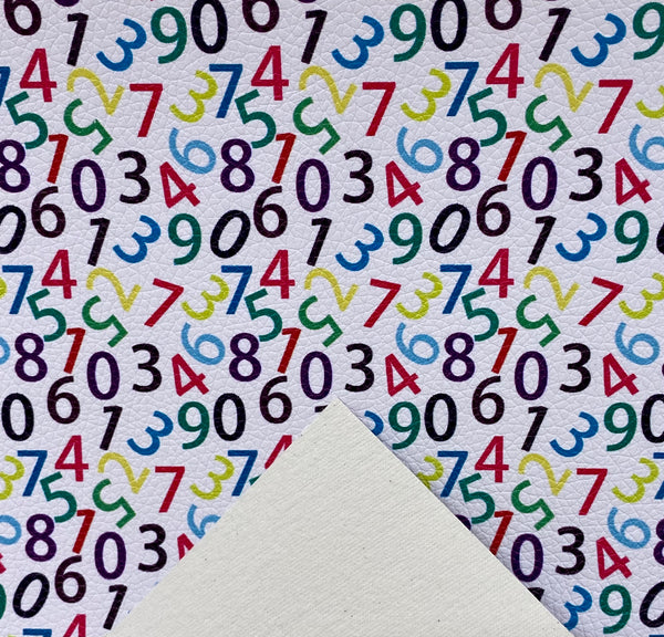 "Colorful Numbers" Textured Faux Leather Sheet