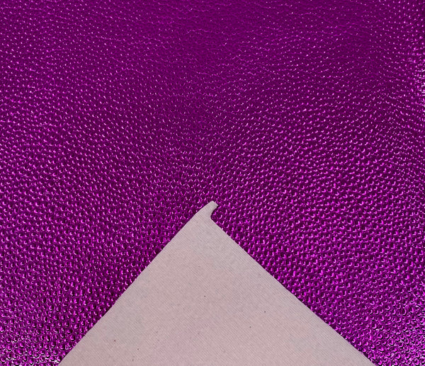 "Metallic Purple" Flat Top Cobblestone Textured Faux Leather Sheet