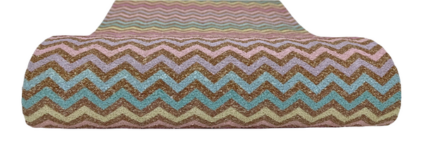 "Pastels & Gold Chevron" Premium Glitter Sheet