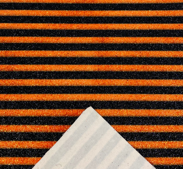 "Black & Orange Stripes" Fine Glitter Sheet
