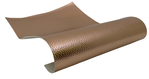 "Metallic Rose Gold" Textured Faux Leather Sheet