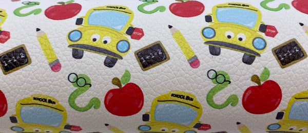 "School Bus 2.0" Textured Faux Leather Sheet