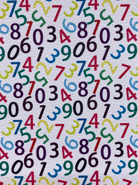 "Colorful Numbers" Textured Faux Leather Sheet