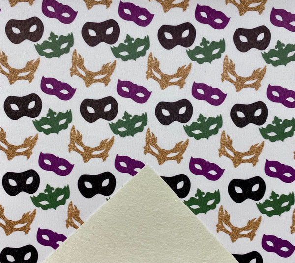 "Mardi Gras Masks" Classic Faux Leather Sheet