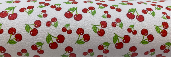 "Wild Cherries" Textured Faux Leather Sheet