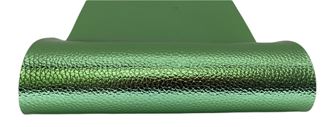"Metallic Green" Textured Faux Leather Sheet