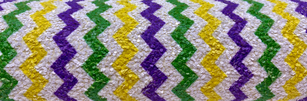 "Purple, Green, Yellow & White Chevron" Premium Glitter Sheet