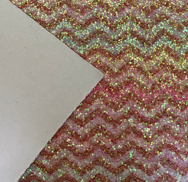 "Pastels & Gold Chevron" Iridescent Premium Glitter Sheet