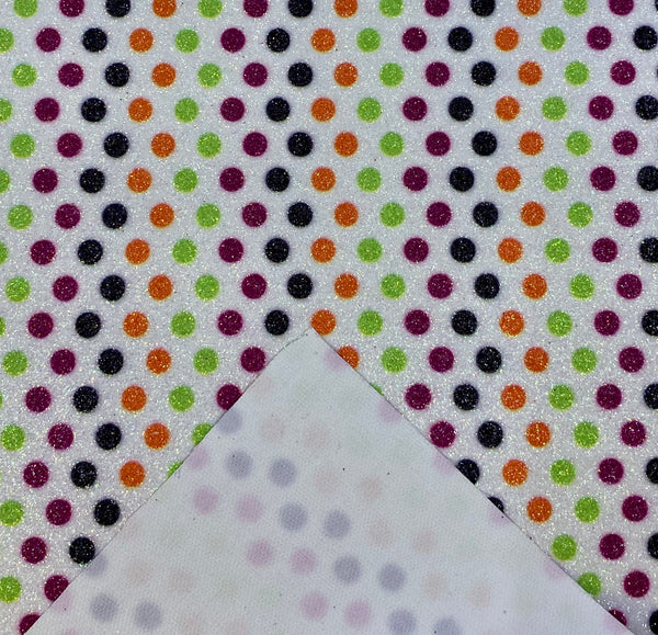 "Halloween Color Polka Dots" Fine Glitter Sheet