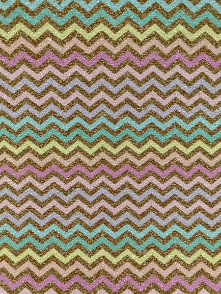 "Pastels & Gold Chevron" Premium Glitter Sheet