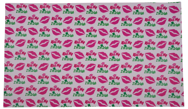 "Kiss Me I'm Irish" Textured Faux Leather Sheet