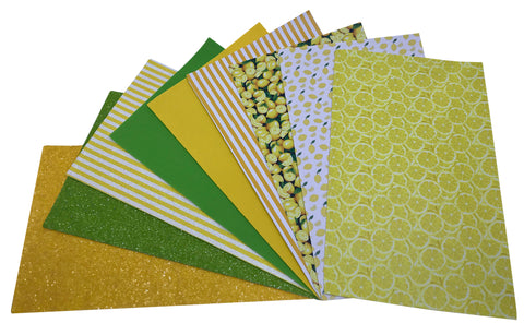 Lemonade Bundle - Printed Faux Leather Sheets & Glitter Sheets