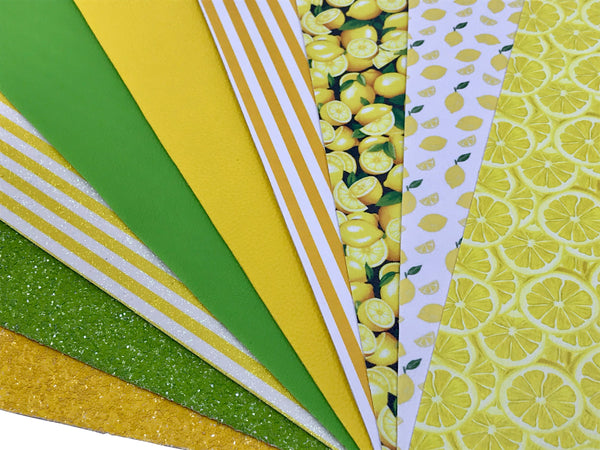 Lemonade Bundle - Printed Faux Leather Sheets & Glitter Sheets