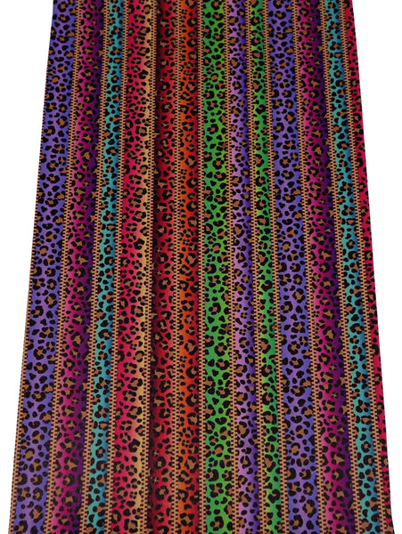 "Colorful Ombre Leopard" Textured Faux Leather Sheet