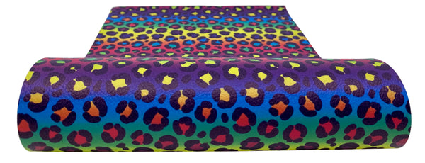 "Funky Leopard (Large Spots) Textured Faux Leather Sheet