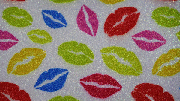 "Rainbow Lipstick Kisses" Fine Glitter Sheet - *IMPERFECT*