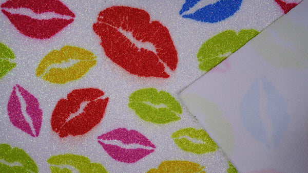 "Rainbow Lipstick Kisses" Fine Glitter Sheet - *IMPERFECT*