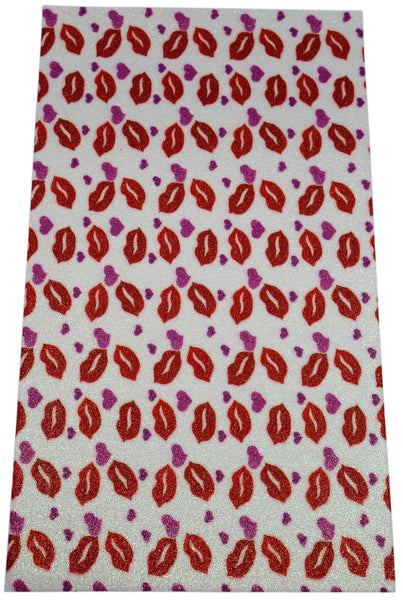 "Hearts & Lips" Fine Glitter sheet - CraftyTrain.com