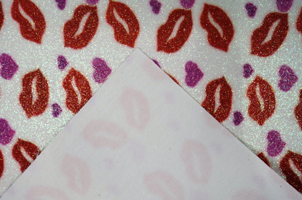 "Hearts & Lips" Fine Glitter sheet - CraftyTrain.com