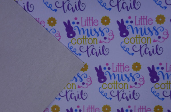 "Little Miss Cotton Tail" Textured Faux Leather Sheet