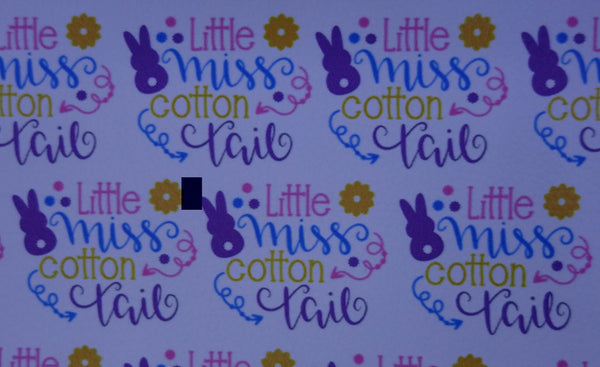 "Little Miss Cotton Tail" Textured Faux Leather Sheet