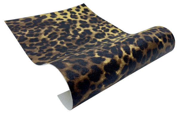 "Leopard Print" Textured Specialty Faux Leather Sheet **IMPERFECT**