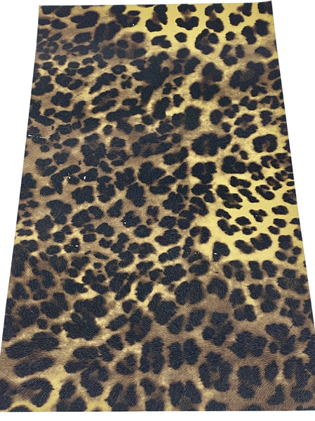 "Leopard Print" Textured Specialty Faux Leather Sheet **IMPERFECT**