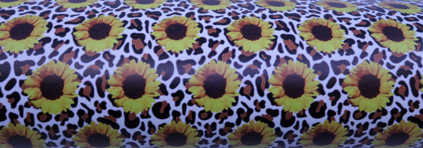 "Leopard Sunflower" Ultra Smooth Faux Leather Sheet