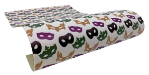 "Mardi Gras Masks" Classic Faux Leather Sheet