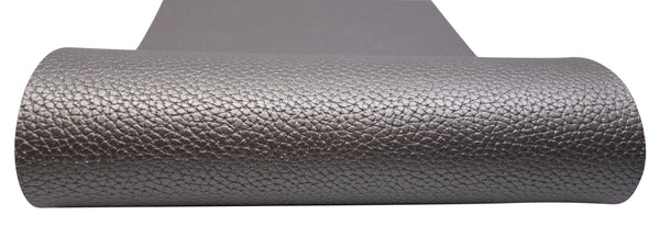 "Metallic Silver" Textured Faux Leather Sheet